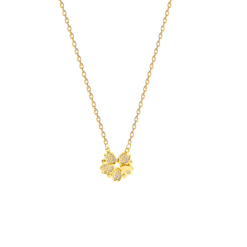 Golden Bloom Clover Necklace 🌸✨