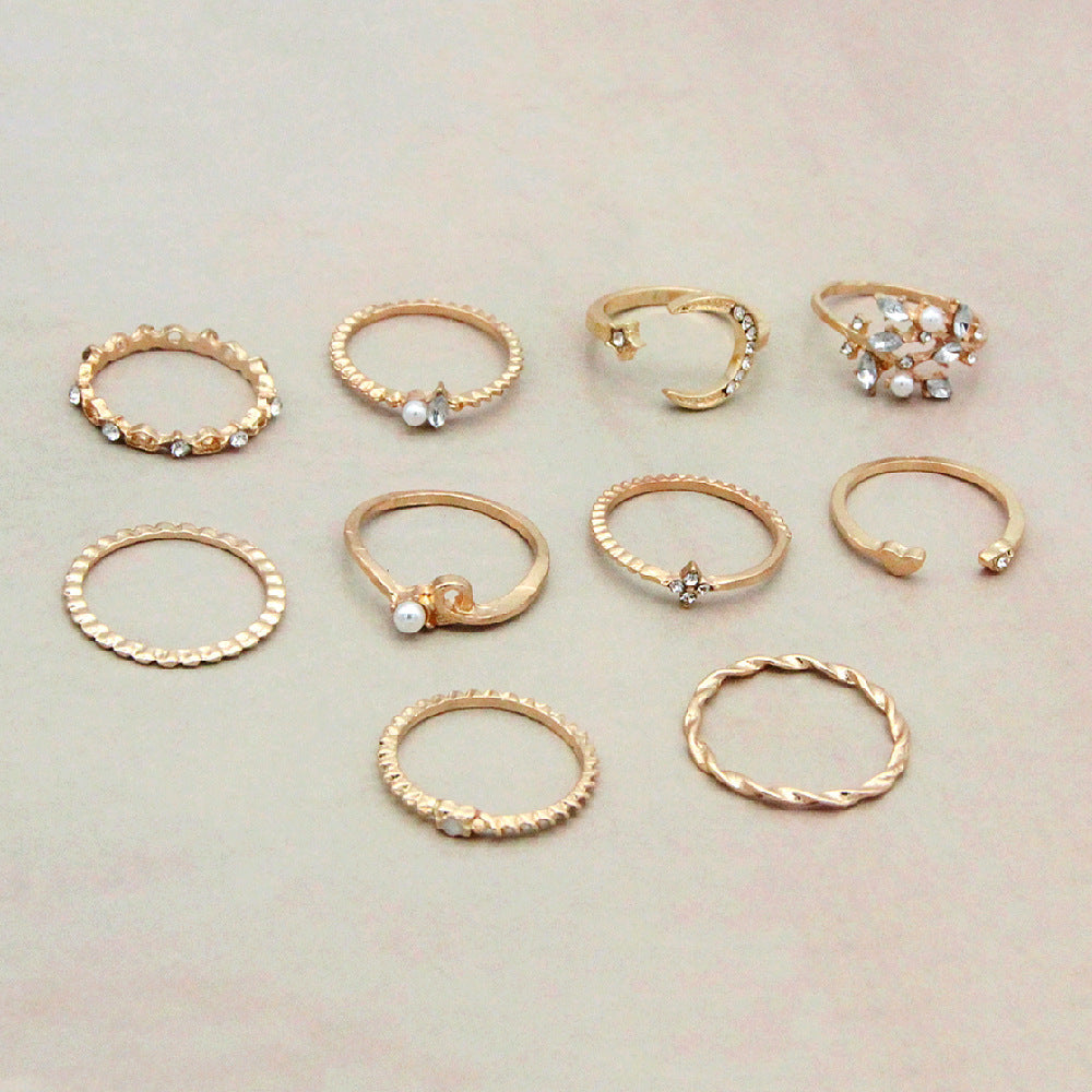 Celestial Charm 10-Piece Ring Set