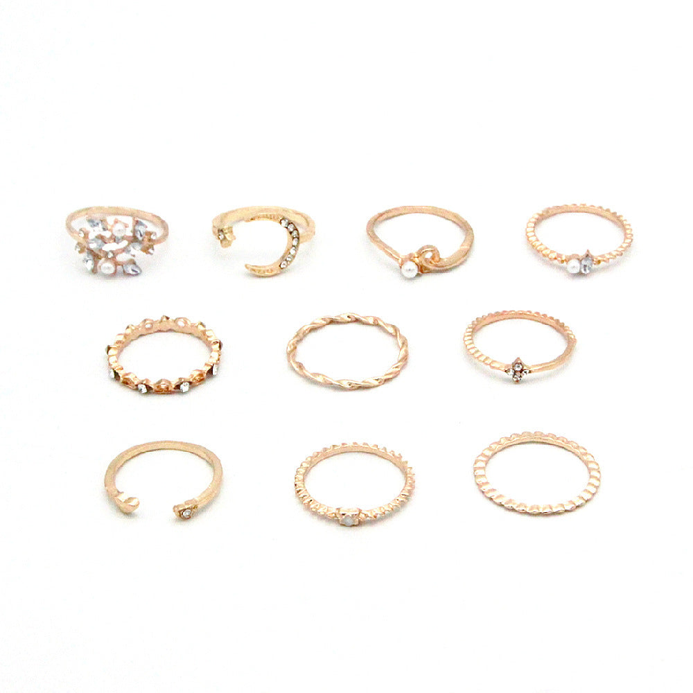 Celestial Charm 10-Piece Ring Set