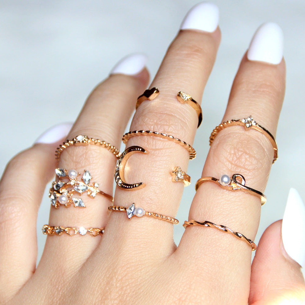 Celestial Charm 10-Piece Ring Set